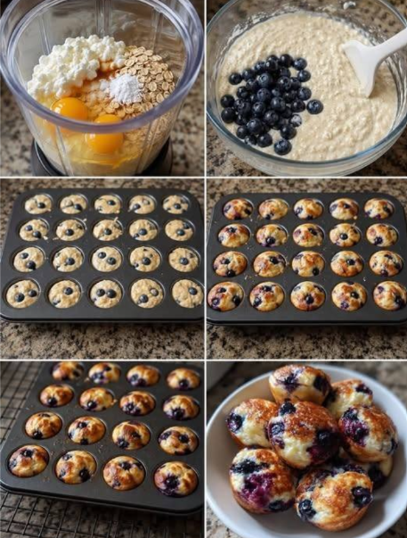 Blueberry Cottage Cheese Pancake Bites